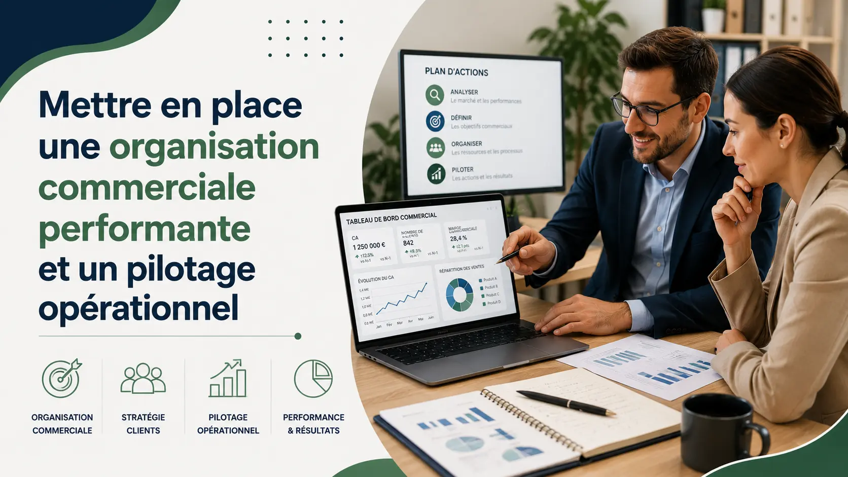Visuel : Mettre en place une organisation commerciale performante et un pilotage opérationnel
