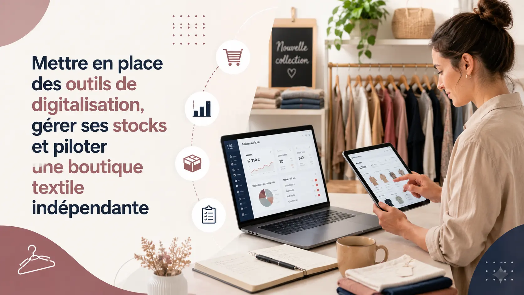 Visuel : Mettre en place des outils de digitalisation, gérer ses stocks et piloter une boutique textile indépendante