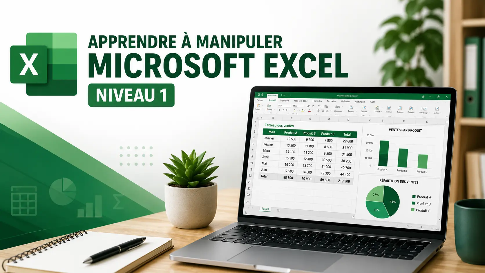 Visuel : Apprendre à manipuler Microsoft Excel – Niveau 1