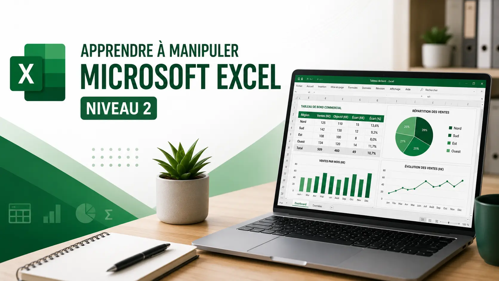 Visuel : Apprendre à manipuler Microsoft Excel – Niveau 2